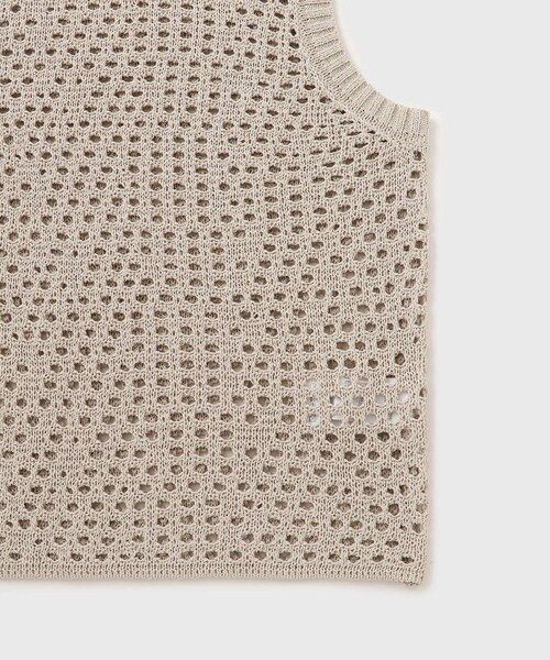 ADAM ET ROPE'(アダムエロペ)の「【COOR/クアー】ORGANIC CROCHET KNIT VEST(ベスト・メンズ・キナリ・L/M)」の6枚目の写真