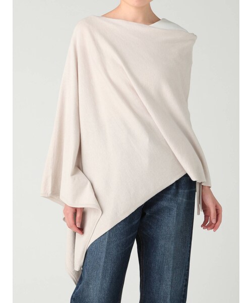 LAGUNAMOON（ラグナムーン）の「コットンシルクニットストール（マフラー・レディース・ブラック/ベージュ/カーキ/ホワイト/ライトグレー・F）」の4枚目の写真