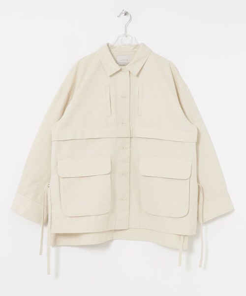 LAATO（ラート）の「denim pocket jacket（カバーオール・レディース・インク/クリーム・FREE）」の4枚目の写真