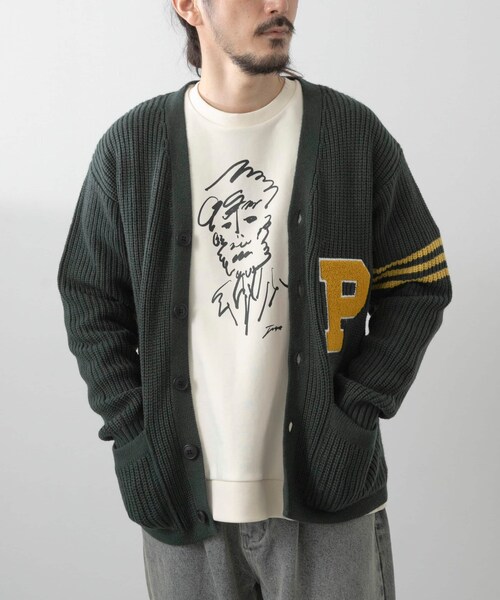 ITEMS URBANRESEARCH（アイテムズ アーバンリサーチ）の「ウール混サガラ刺繍カーディガン（カーディガン/ボレロ・メンズ・GRN/BLK・M/L）」の3枚目の写真