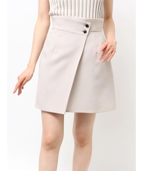 MURUA（ムルーア）の「ラップライクミニスカート【セットアップ着用可】【接触冷感】（スカート・レディース・グレー/ブラック/ブルー/ベージュ・1/2）」の19枚目の写真