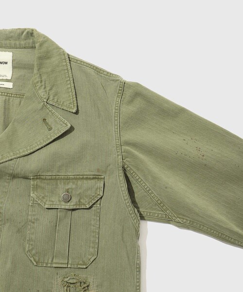 ADAM ET ROPE'（アダムエロペ）の「【BOWWOW/バウワウ】M41 HBT JK（ミリタリージャケット・メンズ・オリーブ・L/M）」の6枚目の写真