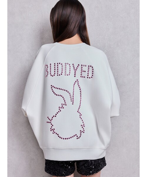 GYDA（ジェイダ）の「BUDDYED BUNNY STUDS BIGプルオーバー（スウェット・レディース・オフホワイト/ブラック・F）」の3枚目の写真