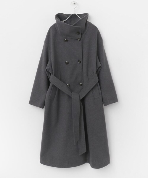 SENSE OF PLACE by URBAN RESEARCH(センスオブプレイスバイアーバンリサーチ)の「スタンドカラーロングコート(テーラードジャケット・レディース・BRN×MOC/GRAY/BLACK・S/M)」の12枚目の写真