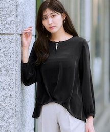 7days Life Styling | フロントタック2WAYブラウス（しわになりにくい・UVカット・タンブル乾燥OK）(シャツ/ブラウス)