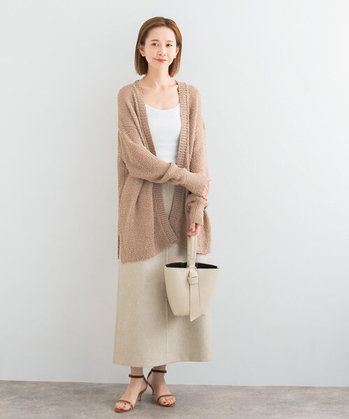 URBAN RESEARCH ROSSO（アーバンリサーチロッソ）の「透かし編みミドルカーディガン（カーディガン/ボレロ・レディース・gray/camel・FREE）」の21枚目の写真