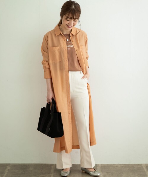 URBAN RESEARCH Sonny Label（アーバンリサーチサニーレーベル）の「センタープレスフレアパンツ（その他パンツ・レディース・オレンジ/オフ/ブラック・36/38）」の5枚目の写真
