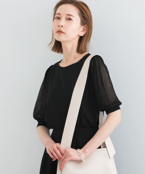 URBAN RESEARCH ROSSO（アーバンリサーチロッソ）の「ドッキングシアープリーツスリーブプルオーバー（ニット/セーター・レディース・OFF WHITE/L/BEIGE/BLACK/MUSCAT・FREE）」の17枚目の写真