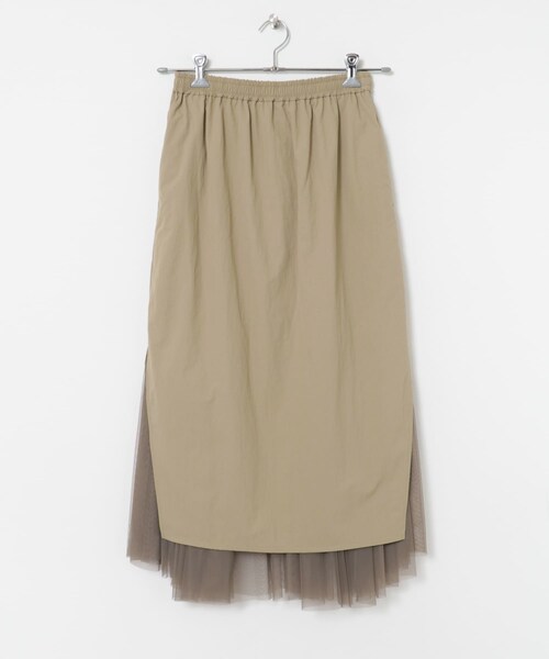 THE GOODLAND MARKET（ザグッドランドマーケット）の「『別注』MIDIUMISOLID×TGM　RE Nylon layered skirt（スカート・レディース・BEIGE/Y.GREEN/BLACK・FREE）」の13枚目の写真
