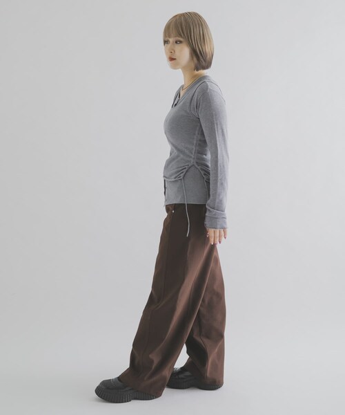 THE GOODLAND MARKET（ザグッドランドマーケット）の「cwtch　LAYERED KNIT TOPS（ニット/セーター・レディース・GRAY/NAVY/BERRY/YELLOW・Free）」の11枚目の写真