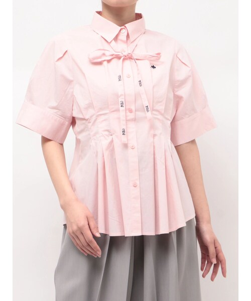 TONAL(トーナル)の「【POLO BCS】タイ付ボリュームスリーブシャツ(シャツ/ブラウス・レディース・オフホワイト/ブラック/ピンク/ブルー・M)」の11枚目の写真