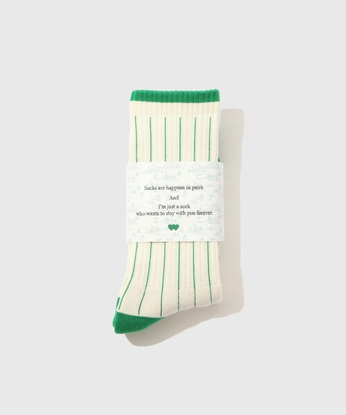 ADAM ET ROPE'（アダムエロペ）の「【HELLA GREEN/ヘラグリーン】Stripe Sox（ソックス/靴下・メンズ・グリーン/ネイビー・F）」の10枚目の写真