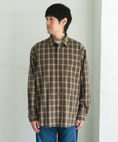 URBAN RESEARCH DOORS（アーバンリサーチドアーズ）の「オンブレチェックレギュラーカラーシャツ（シャツ/ブラウス・メンズ・BRN CHECK/BLK CHECK・M/L）」の8枚目の写真