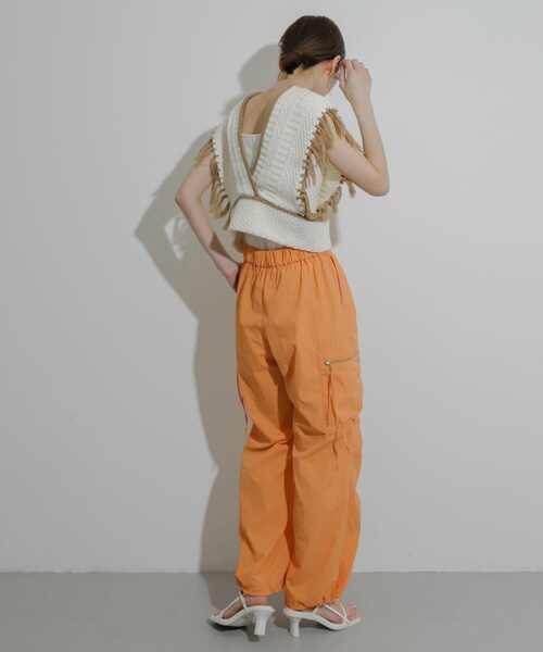 SENSE OF PLACE by URBAN RESEARCH(センスオブプレイスバイアーバンリサーチ)の「フリンジニットベスト(ベスト・レディース・BLU×GRY/IVORY/GRY×WHT・one)」の9枚目の写真