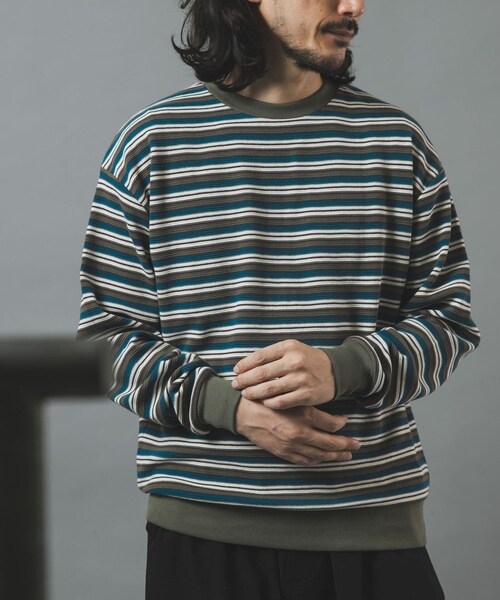ITEMS URBANRESEARCH(アイテムズ アーバンリサーチ)の「ワッフルロングスリーブカットソー(Tシャツ/カットソー・メンズ・OLV STRIPE/BLACK/WHITE/NVY STRIPE・M/L)」の22枚目の写真