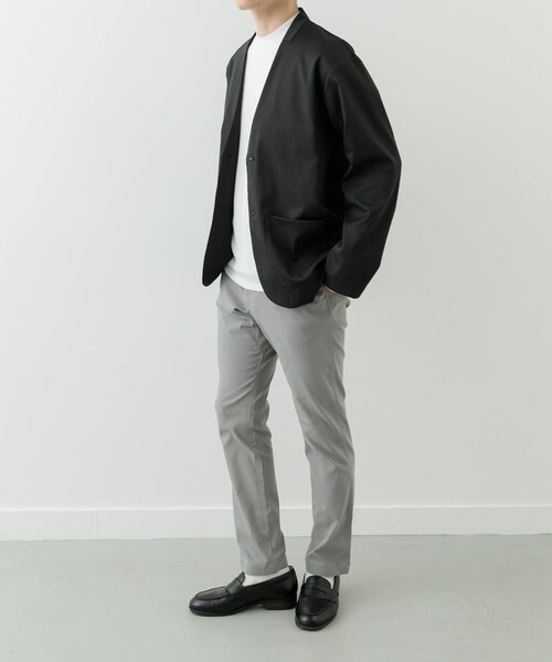 ITEMS URBANRESEARCH（アイテムズ アーバンリサーチ）の「『セットアップ対応』マシンウォッシャブルピケノーラペルジャケット（テーラードジャケット・メンズ・BLK/KHK/NVY・M/L）」の7枚目の写真