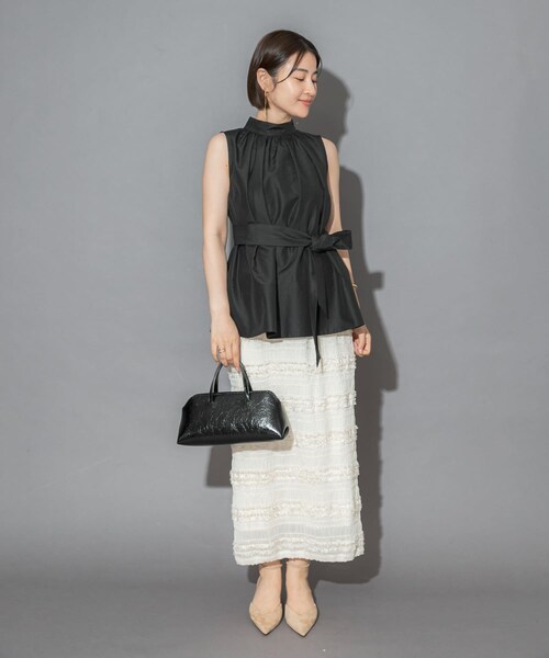 URBAN RESEARCH ROSSO（アーバンリサーチロッソ）の「ウエストマークハイネックシャツブラウス（シャツ/ブラウス・レディース・OFF WHITE/BLACK・Free）」の17枚目の写真