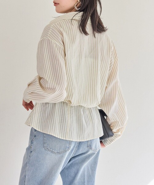 VIS（ビス）の「レイヤードストライプシャツ（シャツ/ブラウス・レディース・ホワイト/オフホワイト・F）」の11枚目の写真