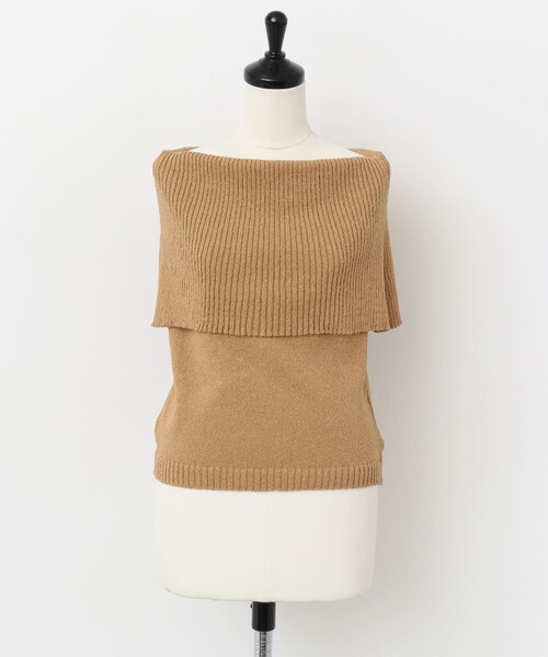 URBAN RESEARCH ROSSO（アーバンリサーチロッソ）の「ドライタッチオフショルダーニット（ニット/セーター・レディース・L/BEIGE/CAMEL/BLACK・FREE）」の21枚目の写真