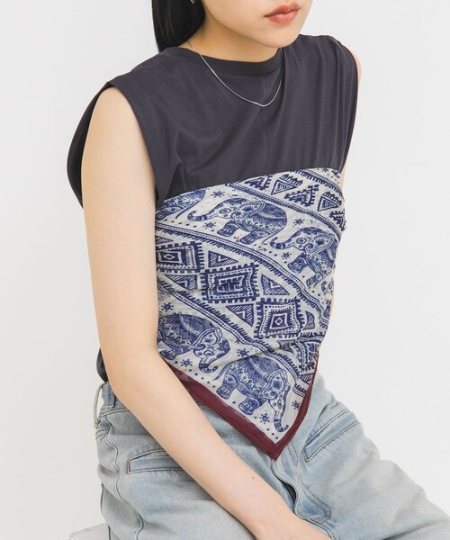 KBF（ケイビーエフ）の「シアーアソートスカーフ（バンダナ/スカーフ・レディース・KHAKI/BLUE/RED・One）」の2枚目の写真