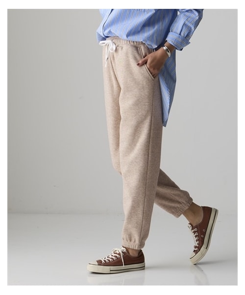 nissen（ニッセン）の「メランジ裏ベロアボンディングジョガーパンツ＜大きいサイズ有＞（スウェットパンツ・レディース・杢チャコールグレー/杢ブルー/杢ベージュ/杢グレー・S/M/L/LL/3L/4L/5L/6L/8L/10L）」の3枚目の写真