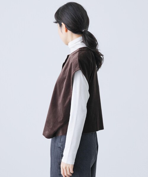 かぐれ（カグレ）の「コットンベルベット2WAYベスト（ベスト・レディース・GREGE/BROWN・Free）」の20枚目の写真