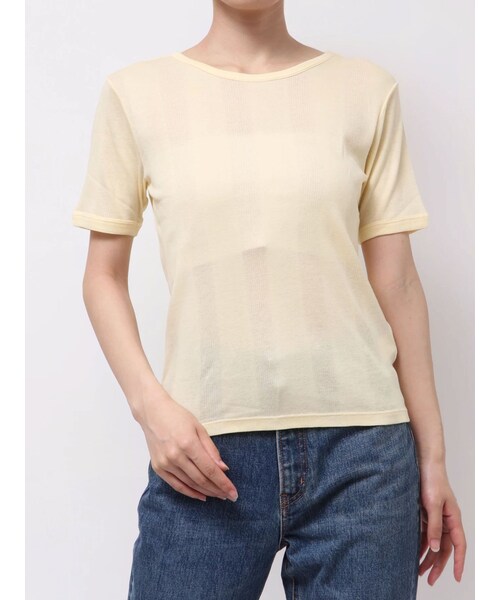 Ungrid（アングリッド）の「【Ca】Miller別注 シアーハーフスリーブTe（Tシャツ/カットソー・レディース・レッド/イエロー/ネイビー/パープル/ブラウン・F）」の21枚目の写真
