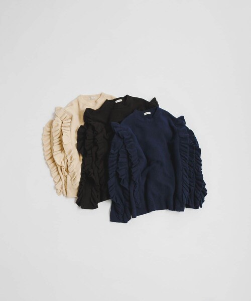 LAATO（ラート）の「frill frill knit（ニット/セーター・レディース・チョコレート/ミッドナイト/ハニー・FREE）」の15枚目の写真