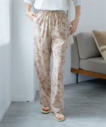 nissen | 大きいサイズ 花柄プリントイージーパンツ（ゆったりヒップ）(パンツ)