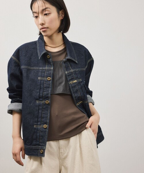 ADAM ET ROPE'(アダムエロペ)の「【Lee for ADAM ET ROPE'】別注 デニムジャケット(デニムジャケット・レディース・ネイビー/ブルー・F)」の1枚目の写真