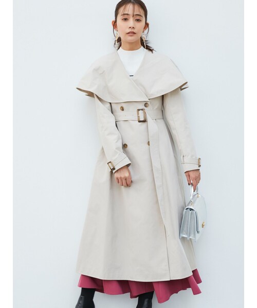 MERCURYDUO（マーキュリーデュオ）の「3WAYビッグカラートレンチコート（トレンチコート・レディース・アイボリー/ベージュ・S/M）」の7枚目の写真