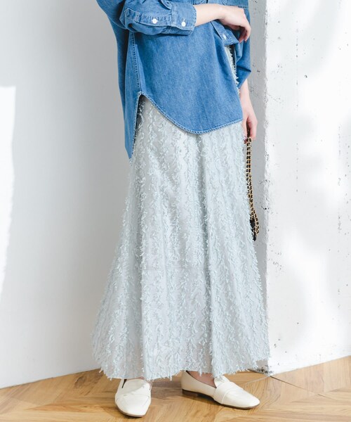 URBAN RESEARCH ROSSO（アーバンリサーチロッソ）の「F by ROSSO　リボンジャガードフレアスカート（スカート・レディース・WHITE/GRAY・36/38）」の17枚目の写真