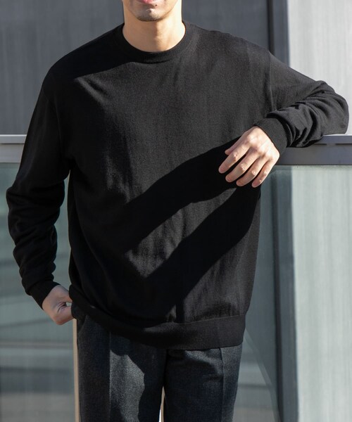 URBAN RESEARCH ROSSO（アーバンリサーチロッソ）の「イタリア糸メリノウールクルーニット（ニット/セーター・メンズ・GREIGE/GRAY/DARK BROWN/NAVY/BLACK・M/L）」の7枚目の写真