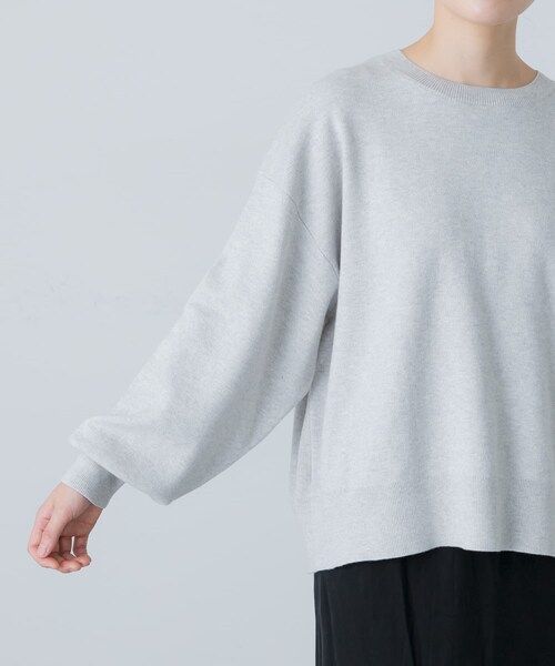 かぐれ（カグレ）の「『ユニセックス』コットンカシミヤスムースニットプルオーバー（ニット/セーター・レディース・GRAY/OATMEAL・1/2）」の21枚目の写真