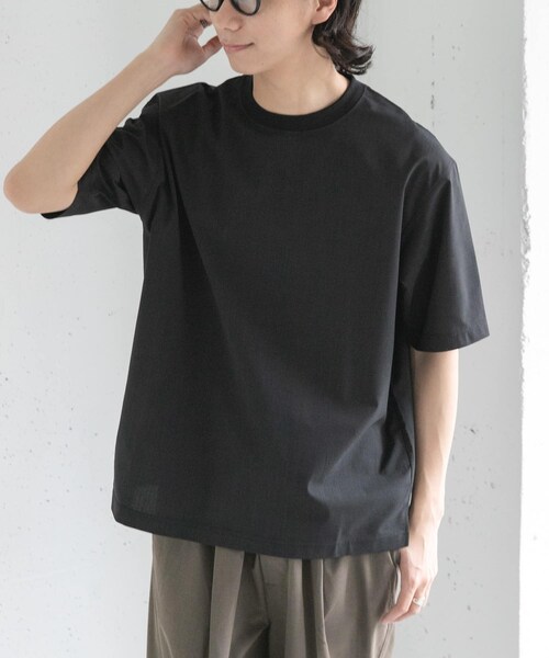 URBAN RESEARCH DOORS（アーバンリサーチドアーズ）の「FORK&SPOON　TEC LINEN T-SHIRTS（Tシャツ/カットソー・メンズ・BLACK/LIGHT GRAY/DARK BLUE・4/5）」の6枚目の写真