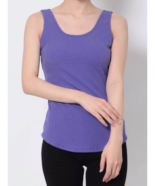 LAGUNAMOON（ラグナムーン）の「カップインバックVタンクトップ（タンクトップ・レディース・ホワイト/グリーン/パープル・F）」の22枚目の写真