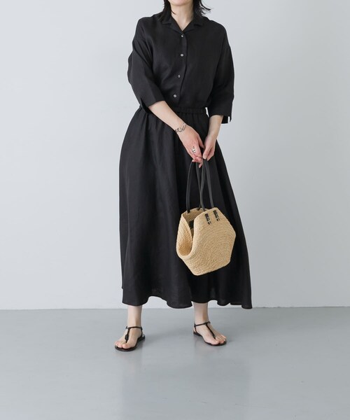 かぐれ（カグレ）の「リネンフレアスカート（スカート・レディース・BLACK/BROWN/BLUE GREEN・Free）」の7枚目の写真