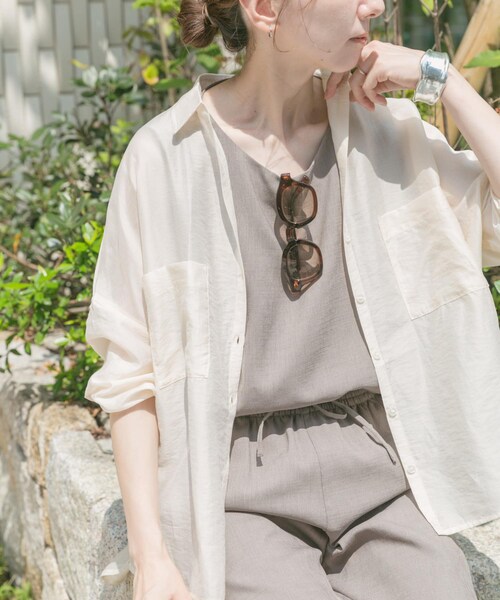 ITEMS URBANRESEARCH（アイテムズ アーバンリサーチ）の「シアーポケットスキッパーシャツ（シャツ/ブラウス・レディース・WHT/L.BLU/NVY・FREE）」の11枚目の写真