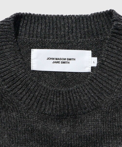 ADAM ET ROPE'（アダムエロペ）の「【JOHN MASON SMITH/ジョン メイソン スミス】7G DAMAGE HAND REPAIR CREW KNIT（ニット/セーター・メンズ・チャコール/キナリ・L/M）」の11枚目の写真