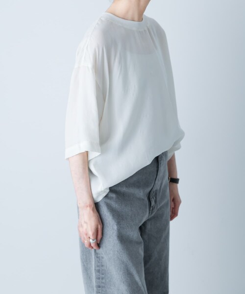 かぐれ（カグレ）の「キュプラプルオーバー（Tシャツ/カットソー・レディース・IVORY/NAVY/CHARCOAL・FREE）」の5枚目の写真