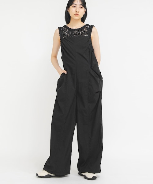 KBF（ケイビーエフ）の「ポケットディティールキャミサロペット（つなぎ/オールインワン・レディース・BLACK/BROWN/BEIGE・One）」の4枚目の写真