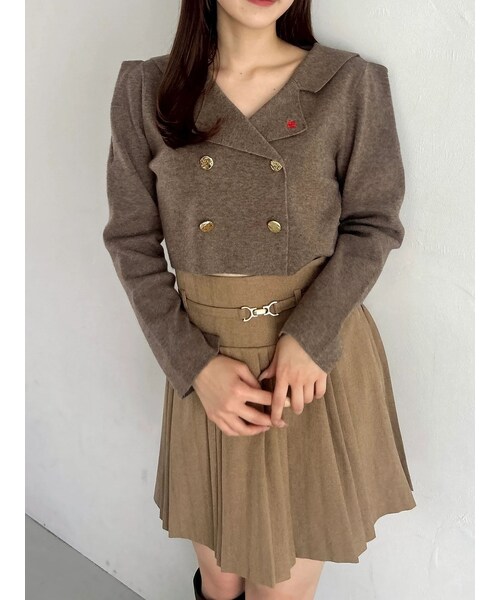 dazzlin（ダズリン）の「【POLO BCSコラボ】テーラーカラーニットトップス ※BROWN WEB限定カラー（ニット/セーター・レディース・アイボリー/グレー/ピンク/ブラウン/ベージュ・F）」の19枚目の写真