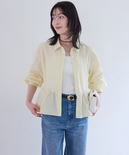 VIS(ビス)の「ウエーブヘムペプラムシャツ(シャツ/ブラウス・レディース・ホワイト/ブルー/イエロー・F)」の17枚目の写真