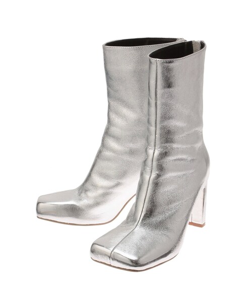 ELENDEEK（エレンディーク）の「SQUARE SHORT BOOTS（ブーツ・レディース・オフホワイト/ブラック/シルバー・37/38）」の10枚目の写真