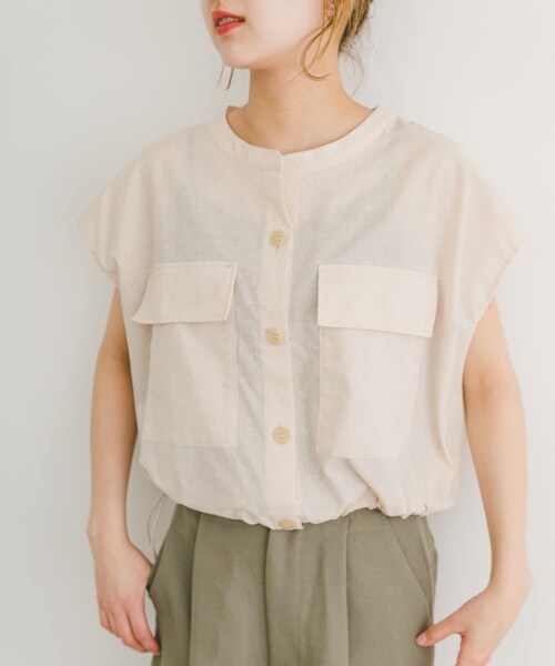 ITEMS URBANRESEARCH(アイテムズ アーバンリサーチ)の「リネンミックスドロストポケットシャツ(シャツ/ブラウス・レディース・BRN/NVY/NTL・FREE)」の15枚目の写真