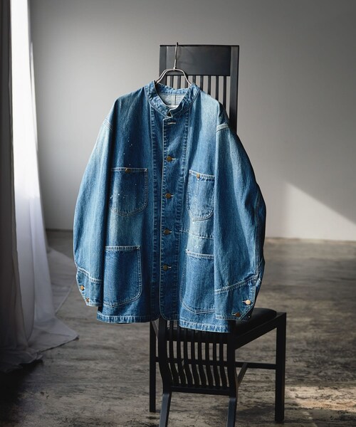 URBAN RESEARCH（アーバンリサーチ）の「new basic 10oz DENIM STAND COVERALL（カバーオール・メンズ・BLACK/INDIGO・M/L）」の18枚目の写真