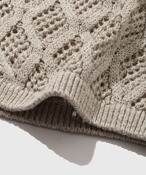 ADAM ET ROPE'（アダムエロペ）の「【Allege/アレッジ】Lace Hole Knit S/S Shirts（ニット/セーター・メンズ・チャコール/キナリ・3/4）」の16枚目の写真