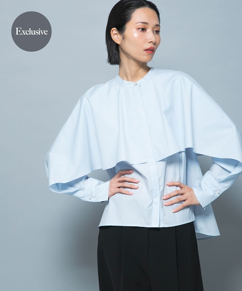 URBAN RESEARCH ROSSO（アーバンリサーチロッソ）の「『別注』CHIGNON×ROSSO　ラッフルシャツブラウス（シャツ/ブラウス・レディース・OWHITE/LBLUE・Free）」の2枚目の写真