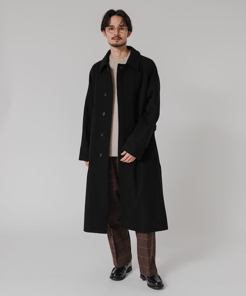 URBAN RESEARCH（アーバンリサーチ）の「WOOL BEAVER BELTED COAT（ステンカラーコート・メンズ・BLACK/MOCHA/BROWN・M/L）」の10枚目の写真
