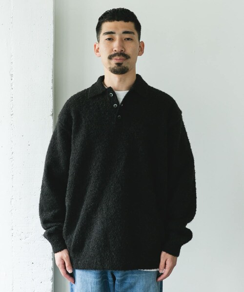 URBAN RESEARCH DOORS（アーバンリサーチドアーズ）の「ブークレ ニットポロシャツ（ニット/セーター・メンズ・BROWN/NAVY/BLACK・M/L）」の13枚目の写真